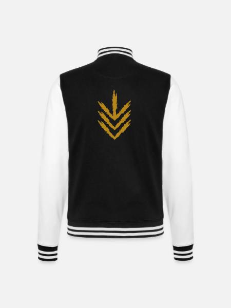 Down arrow icon gold - College Sweat Jacket - black/white