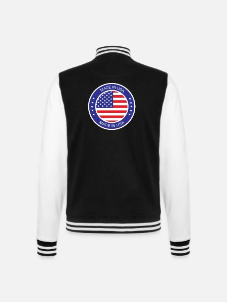 made in the USA - College Sweat Jacket - black/white