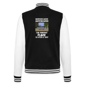 Camping Spruch Zelten - College-Sweatjacke - Schwarz/Weiß - Hinten - Marisol (170cm)