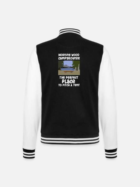 Camping Spruch Zelten - College-Sweatjacke - Schwarz/Weiß