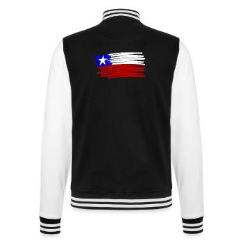 Chile Flag Flagge painted gemalt - College-Sweatjacke - Schwarz/Weiß - Hinten - Marisol (170cm)