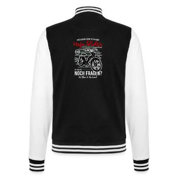 Mofa Moped Mofafahrer Mopedfahrer Spruch - College-Sweatjacke - Schwarz/Weiß - Hinten - Marisol (170cm)
