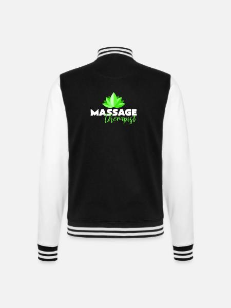 massage - College Sweat Jacket - black/white