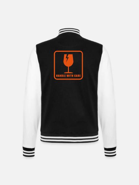 Panneau d’étiquette d’expédition Fragile Handle With Care - Veste Teddy - noir/blanc