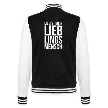 Du bist mein Lieblingsmensch - College-Sweatjacke - Schwarz/Weiß - Hinten - Marisol (170cm)