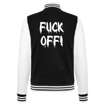 Provokante Frustration – Fuck Off - College-Sweatjacke - Schwarz/Weiß - Hinten - Marisol (170cm)