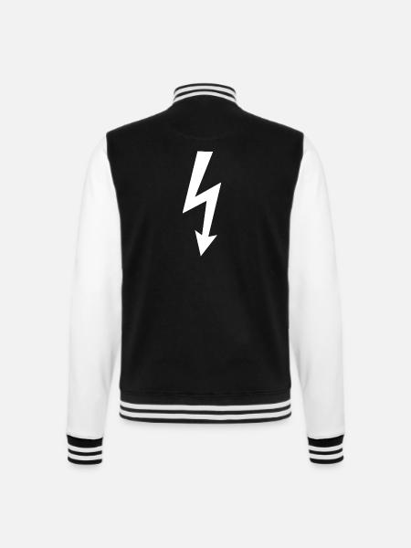 Blitz Logo - College-Sweatjacke - Schwarz/Weiß