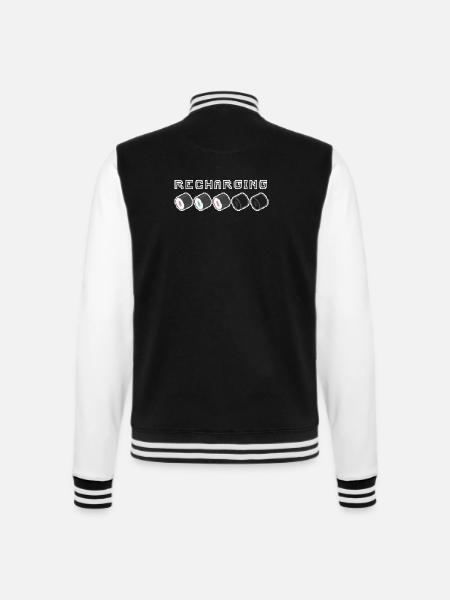 Recharging Pixel Sushi - College Sweat Jacket - black/white