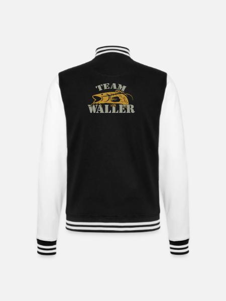 Team Waller - Wels fischen - College-Sweatjacke - Schwarz/Weiß
