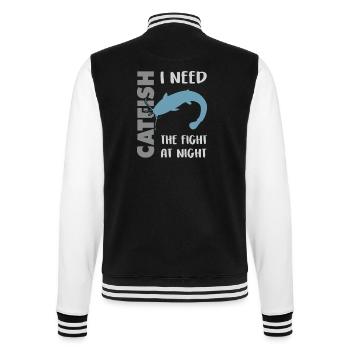 Catfish fishing fight with the strong catfish - College Sweat Jacket - black/white - Back - Marisol (170cm)