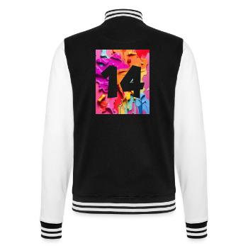 NR. 14 NUMMER 14 BUNT 14. GEBURTSTAG - College-Sweatjacke - Schwarz/Weiß - Hinten - Marisol (170cm)