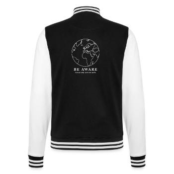 World map outline - College Sweat Jacket - black/white - Back - Marisol (170cm)