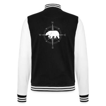 Compass with polar bear | Nordland - College Sweat Jacket - black/white - Back - Marisol (170cm)