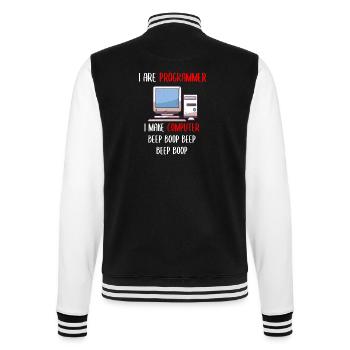 I Are Programmer Funny Computer Programming - College-Sweatjacke - Schwarz/Weiß - Hinten - Marisol (170cm)