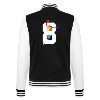 NUMMER 8 BASKETBALL 8. GEBURTSTAG - College-Sweatjacke - Schwarz/Weiß - Hinten - Marisol (170cm)