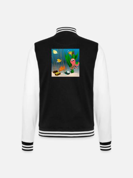 Marine life - College Sweat Jacket - black/white