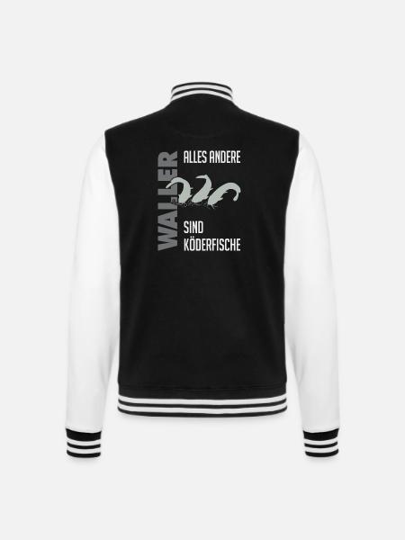 Wels fischen Kampf mit dem starken Wels - College-Sweatjacke - Schwarz/Weiß