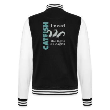 Catfish fishing fight with the strong catfish - College Sweat Jacket - black/white - Back - Marisol (170cm)