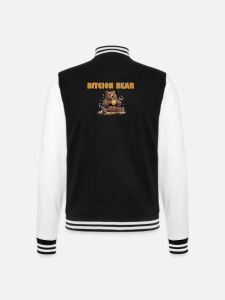 Bitcoin Bär  - College-Sweatjacke - Schwarz/Weiß