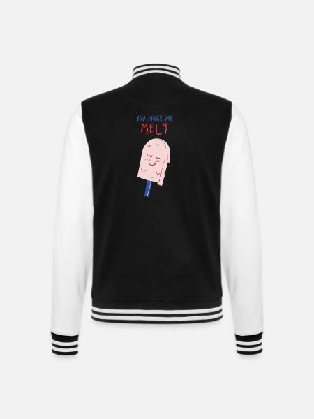 you make me melt icecream - College Sweat Jacket - black/white