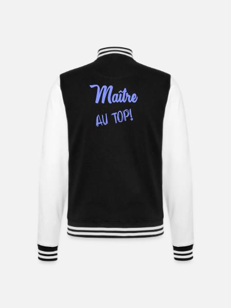 MASTER - College Sweat Jacket - black/white