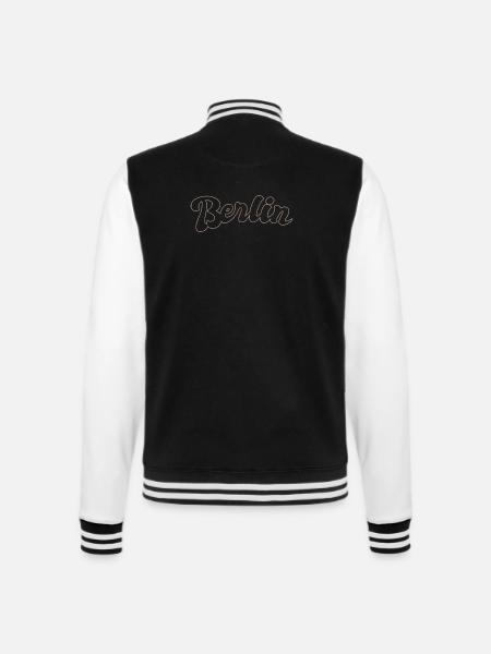 Berlin German Capital lettering - College Sweat Jacket - black/white