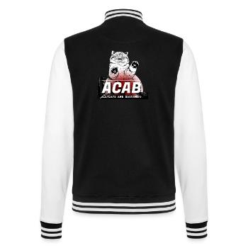 ACAB - All Cats are Bastards - College-Sweatjacke - Schwarz/Weiß - Hinten - Marisol (170cm)