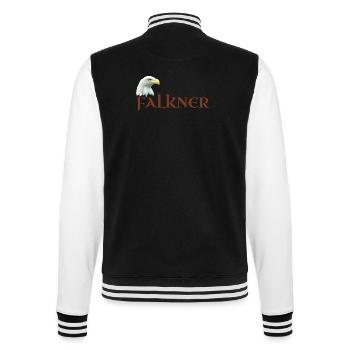 Falkner, Adlerkopf, Weißkopfseeadler für Falknerei - College-Sweatjacke - Schwarz/Weiß - Hinten - Marisol (170cm)