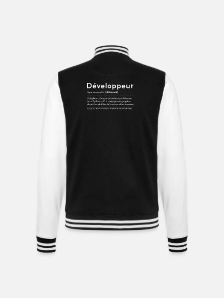 Codeur Polyglotte et Humour Technique - Veste Teddy - noir/blanc