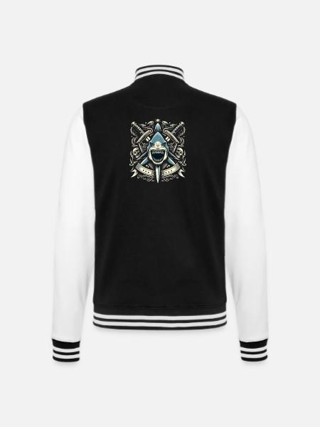 Evil Shark Logo - College Sweat Jacket - black/white