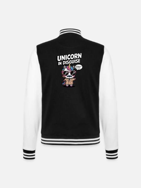 Unverkleidetes Einhorn - College-Sweatjacke - 