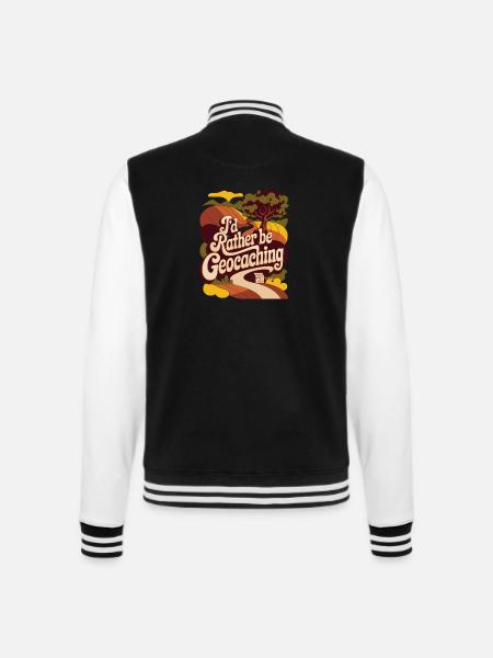 I'd Rather Be Geocaching - College Sweat Jacket - black/white