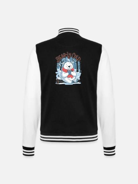 Bear-ly Cold - College Sweat Jacket - black/white