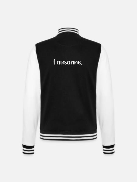 Lausanne - College-Sweatjacke - Schwarz/Weiß