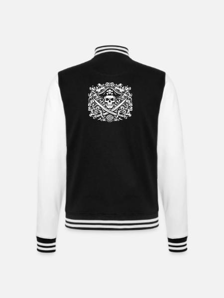 Pirate logo - College Sweat Jacket - black/white
