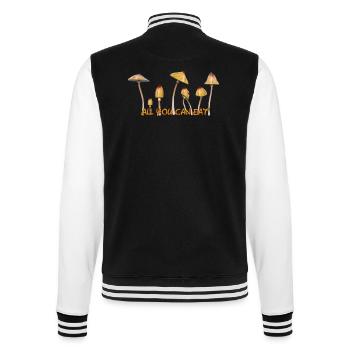 Magic Mushrooms Zauberpilze Psylos Pilze Party Fun - College Sweat Jacket - black/white - Back - Marisol (170cm)