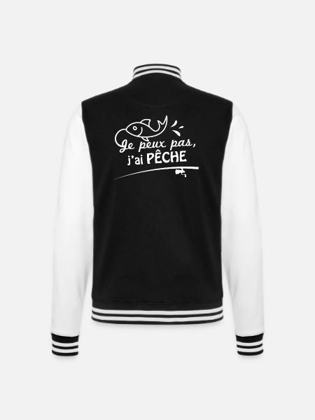 Je peux pas, j'ai pêche - Veste Teddy - noir/blanc