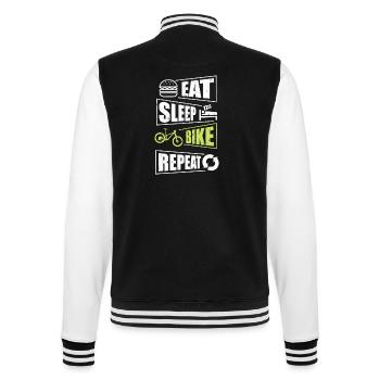 EAT SLEEP BIKE REPEAT - College-Sweatjacke - Schwarz/Weiß - Hinten - Marisol (170cm)