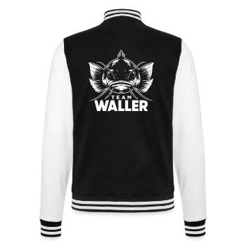 Team Waller Wels Welsfischen Sportfischen - College-Sweatjacke - Schwarz/Weiß - Hinten - Marisol (170cm)