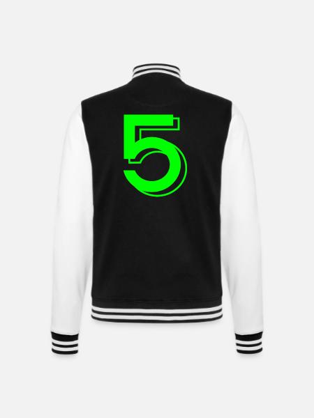Neon Fünf Logo - College-Sweatjacke - Schwarz/Weiß