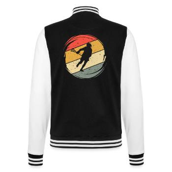 Lacrosse vintage Lacrossespieler LAX - College-Sweatjacke - Schwarz/Weiß - Hinten - Marisol (170cm)