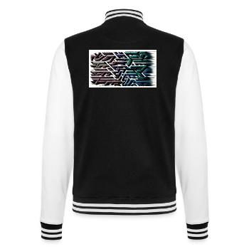 Graphik Print - College-Sweatjacke - Schwarz/Weiß - Hinten - Marisol (170cm)