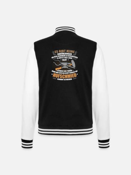 Hufschmied Geschenk - College-Sweatjacke - Schwarz/Weiß