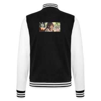 Girl with Coffe - College-Sweatjacke - Schwarz/Weiß - Hinten - Marisol (170cm)