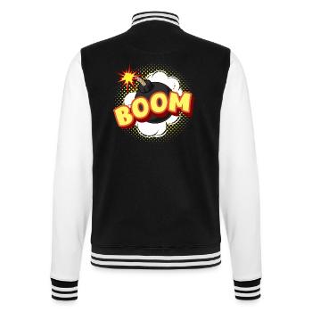 Comic BOOM Bombe Cartoon Geschenk - College-Sweatjacke - Schwarz/Weiß - Hinten - Marisol (170cm)