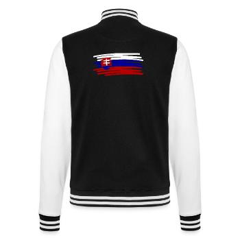 Slowakia Slovakia Flag Flagge painted gemalt - College-Sweatjacke - Schwarz/Weiß - Hinten - Marisol (170cm)