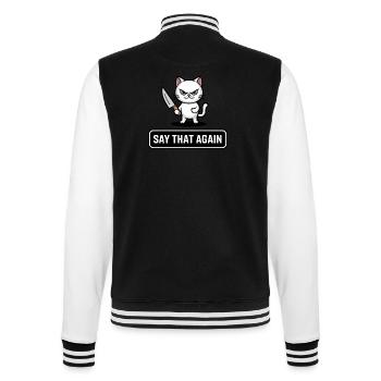 Say that again - College-Sweatjacke - Schwarz/Weiß - Hinten - Marisol (170cm)