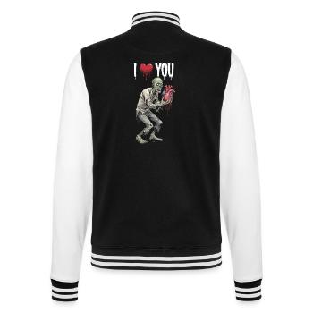 I love You - Zombie - College-Sweatjacke - Schwarz/Weiß - Hinten - Marisol (170cm)