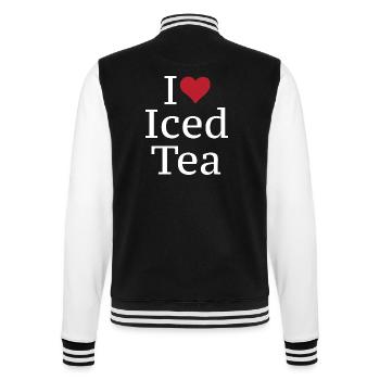 Fruchtiger Eistee Sommerdrink - College-Sweatjacke - Schwarz/Weiß - Hinten - Marisol (170cm)