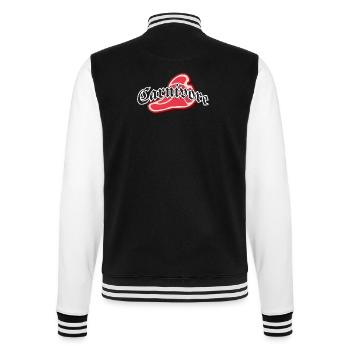 Carnivore - Fleischfresser - Beef - Steak - College-Sweatjacke - Schwarz/Weiß - Hinten - Marisol (170cm)